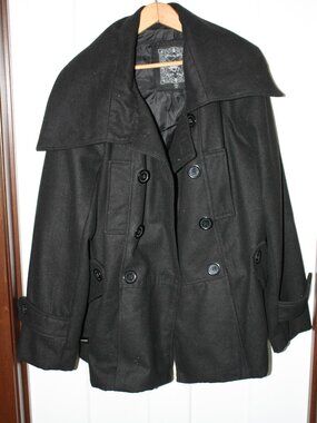 Black Woman's Pea Coat, Size 3X